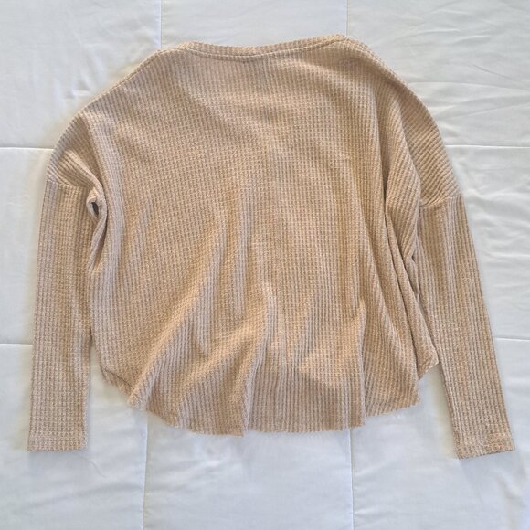 Urban Outfitters Out From Under Jojo Oversized Thermal Button-Front / tan - S - Picture 4 of 4